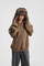 100% Cotton Front Back Spliced Hoodie Raw Edge Wax Wash Wasteland Custom Logo Wholesale