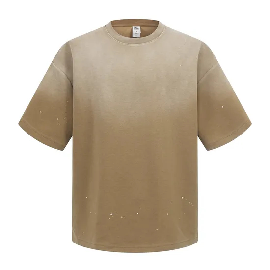 Splatter Paint Pure Cotton Tee Make Custom Logo Embroidery Digital Print for Wholesale Clients
