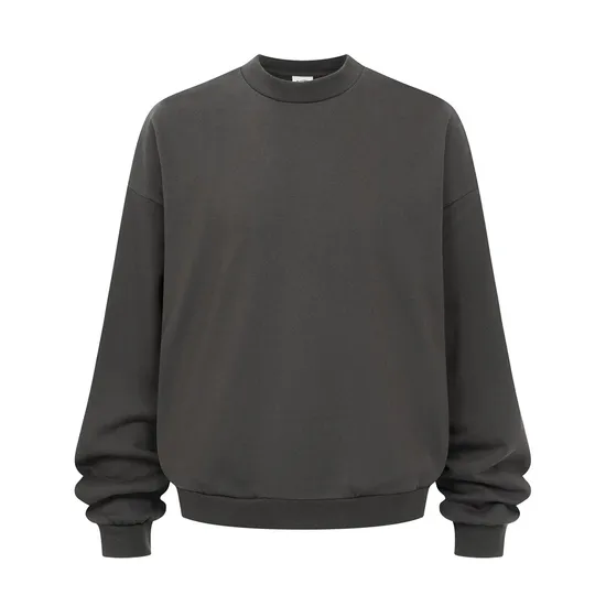 Heavyweight Cotton Extra Long Sleeve Crewneck Sweatshirt Custom Logo Dtf Embroidery Bulk Wholesale