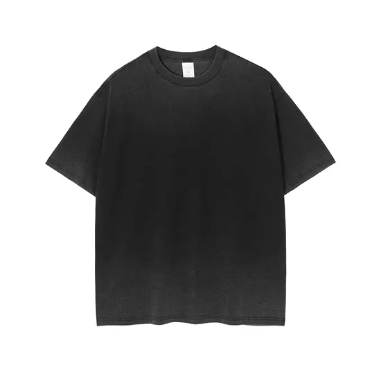 Solid Blank Gradient Washed Tee Offer Custom Logo DTG Embroidery Full Bulk Custom Service