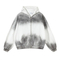 Vintage Gray White Ombre Zip up Hoodie Personal Custom Logo Factory Direct Bulk Sale