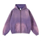Fleece Lined Spray Wash Zip Hoodie Raw Edge Custom Logo Embroidery Bulk Wholesale Supply
