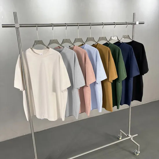 Drop Shoulder Oversize Cotton Tops Custom Artwork Embroidery DTG Large Lot Wholesale