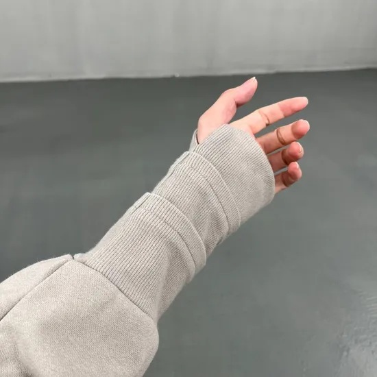 Heavyweight Washed Hoodie Finger Hole Cuff Custom DTG Print Stable Stock Bulk