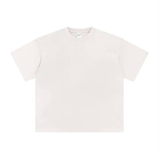 Oversize Minimal Loose Pure Cotton Tee Support Custom Logo Embroidery DTG Bulk Wholesale Order