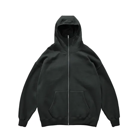 Custom Plain Oversized Zip Hoodie Logo Embroidery Dtf Bulk Factory Production