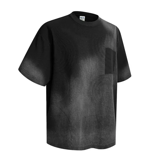 Retro Ombre Cotton T-Shirt Allows Small Batch Custom Logo Embroidery and DTG Service