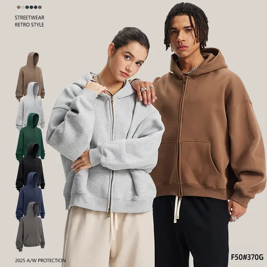 Premium Pure Cotton Zip Hoodie Support Custom Logo Embroidery Dtf Print Bulk Wholesale