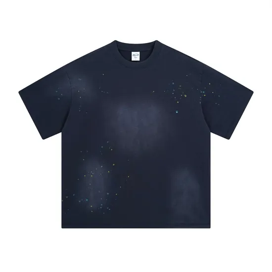 Blank Distressed Splash Print Cotton T-Shirt Accept Custom Design DTG Print for Global Bulk Buyers