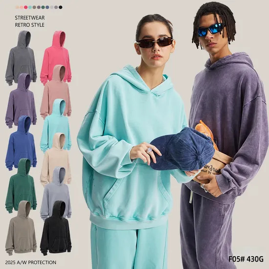 100% Cotton Double Yarn Wax Wash Hoodie Vintage Distressed Custom Logo Wholesale Service
