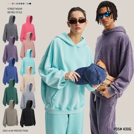 100% Cotton Double Yarn Wax Wash Hoodie Vintage Distressed Custom Logo Wholesale Service
