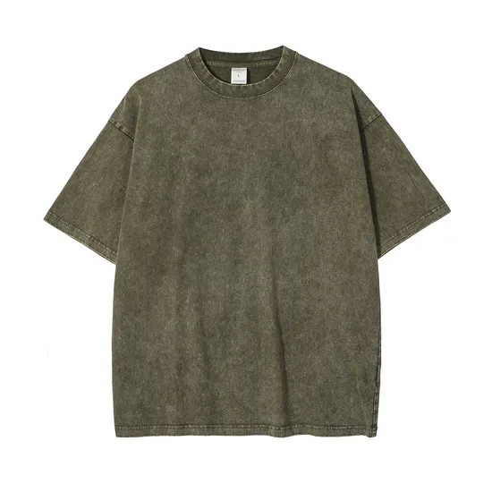 Blank Snow Washed Cotton Tee Offer Custom Logo DTG Embroidery Full Bulk Custom Service