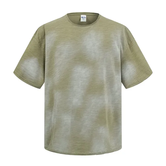 Vintage Tie Dye Blank Cotton T-Shirt Accept Custom Design DTG Print for Global Bulk Buyers