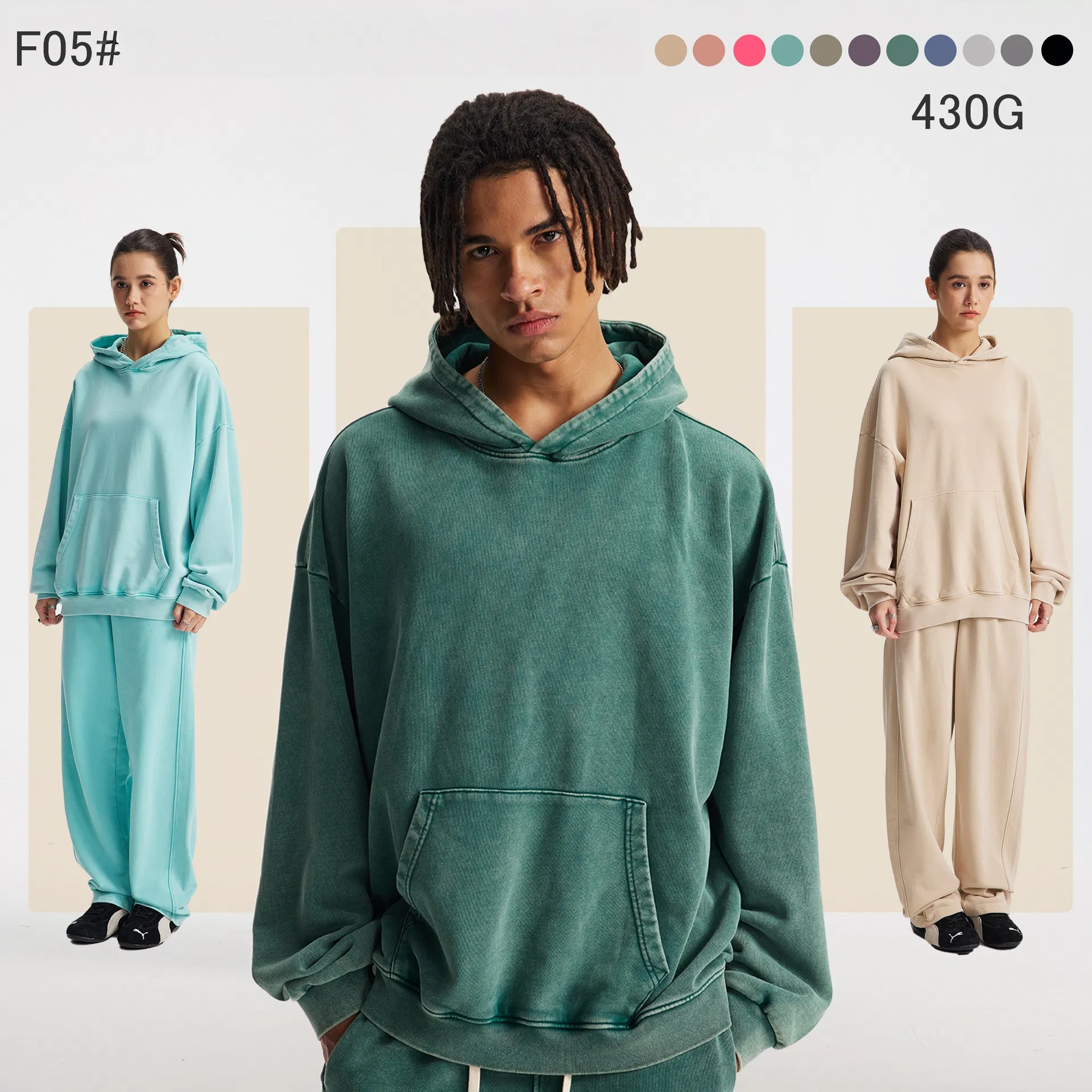 Soft Washed Wax Dyed Hoodie DIY Custom Artwork Embroidery Bulk in Stock
