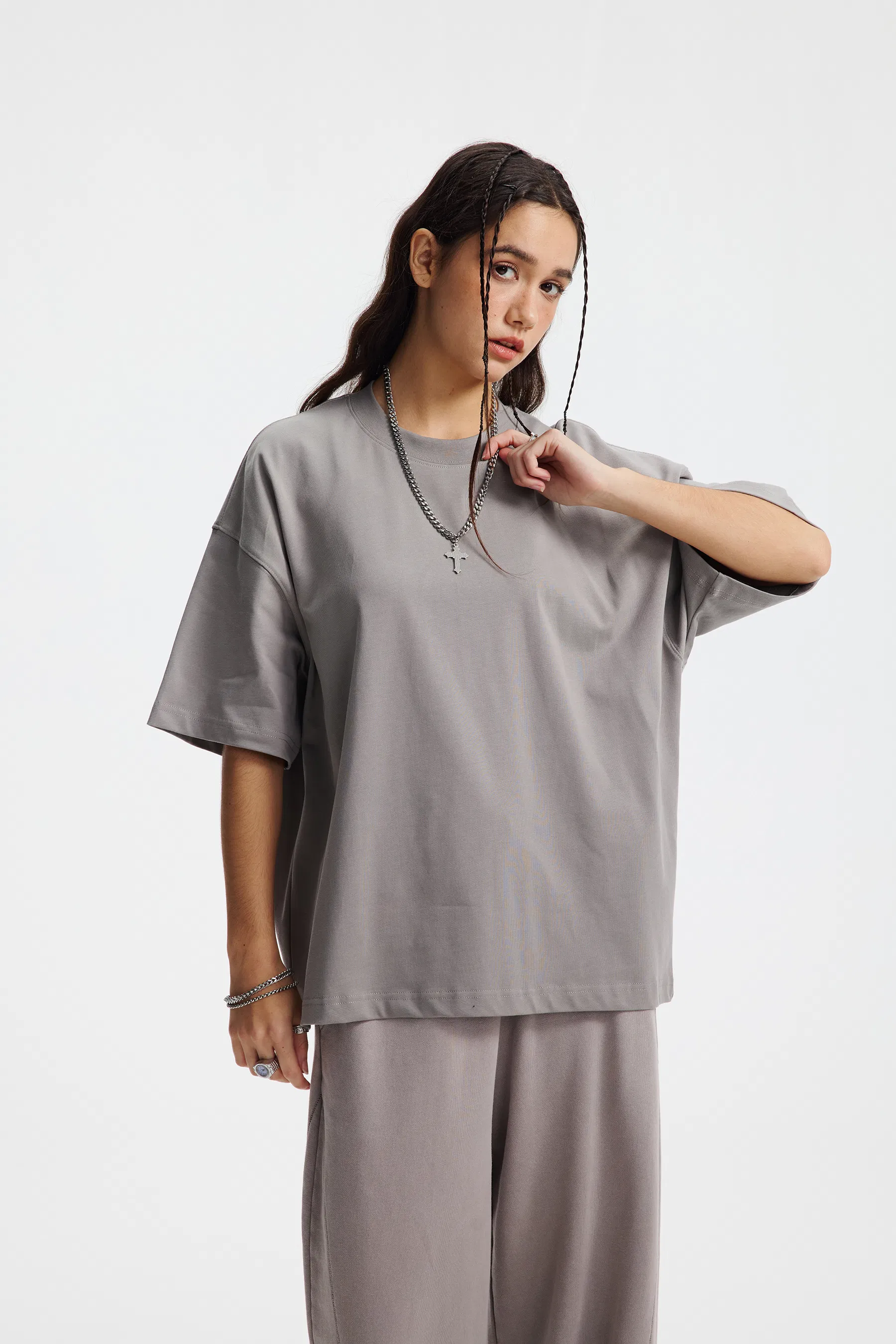 Premium Cotton Blank Oversized Tee Support Custom Logo Print Bulk Wholesale Order