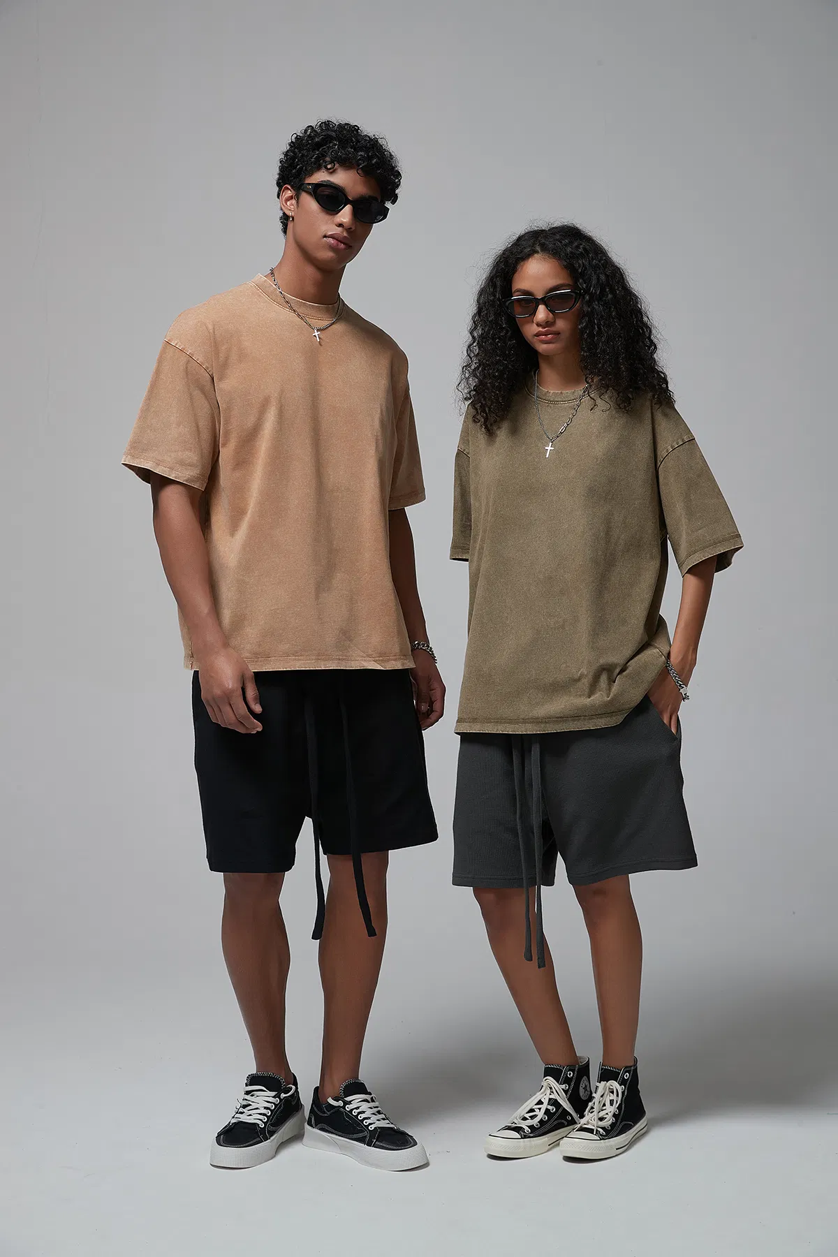 Loose Fit Vintage Washed Cotton T-Shirt Customizable for Uniform Bulk Purchase