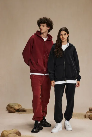 Unisex Oversized Vintage Washed Zip up Hoodie Personal Custom Logo Factory Direct Bulk