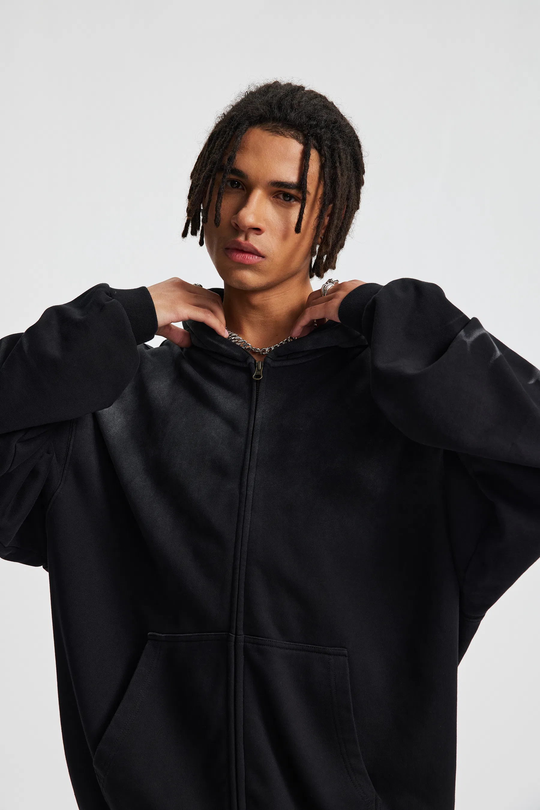 Heavyweight Gradient Cotton Zip Hoodie Custom Embroidery Logo Bulk Apparel