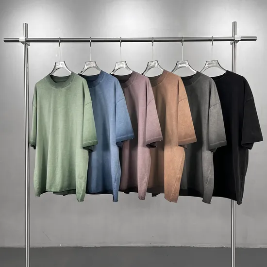 Distressed Edge Cotton Tees Accept Custom Logo DTG Embroidery Bulk Purchase Wholesale