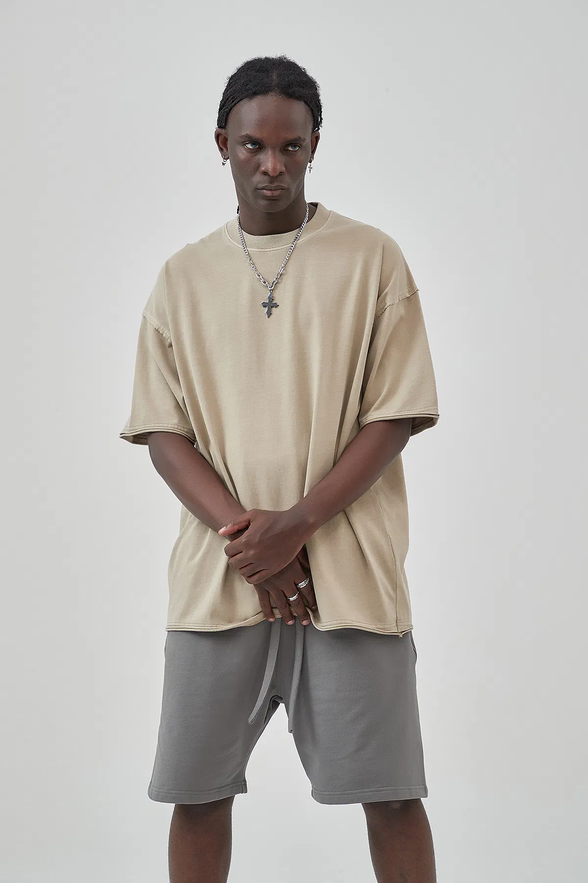 Eutral Tone Cotton Tee Allows Small Batch Custom Embroidery and DTG Service