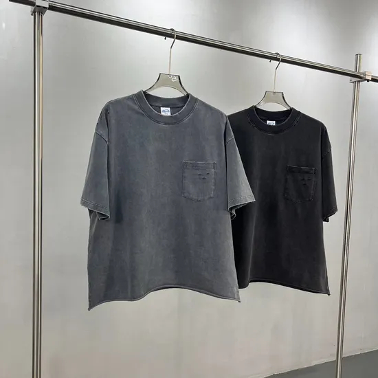Premium Vintage Washed Cotton Blank Tee Fits Custom Embroidery and Direct-to-Garment Printing Process