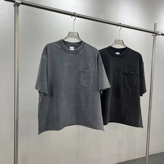 Premium Vintage Washed Cotton Blank Tee Fits Custom Embroidery and Direct-to-Garment Printing Process