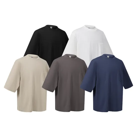 Retro Cotton Crew Neck Pocket T-Shirt Accepts DTG Print Personal Custom Graphic Design
