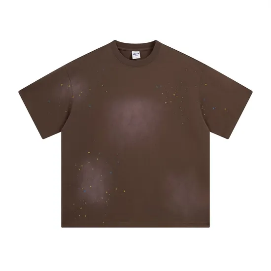Blank Distressed Splash Print Cotton T-Shirt Accept Custom Design DTG Print for Global Bulk Buyers