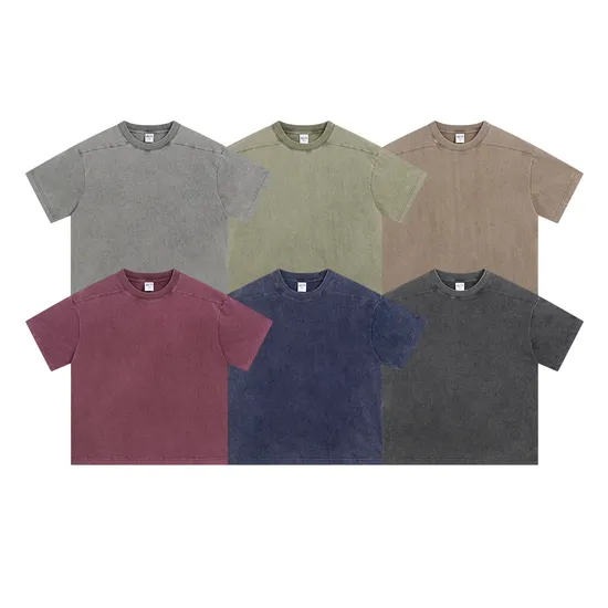 Oversized Urban Pigment Washed Pure Cotton Tee Customized Design DTG Embroidery for Reseller Bulk Purchase Needs