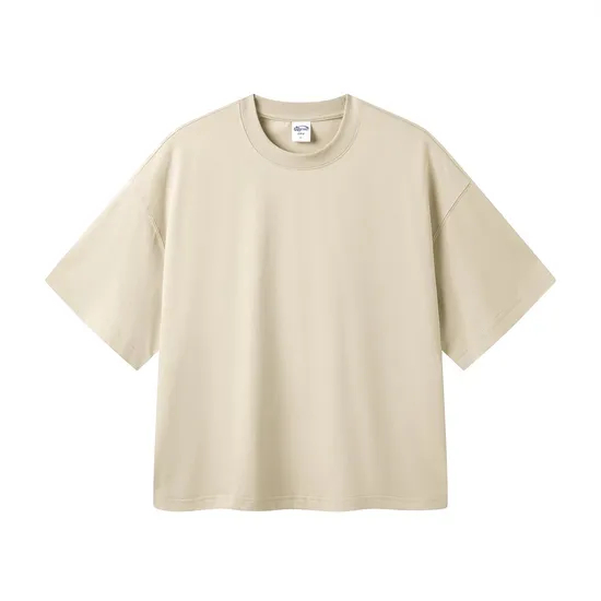 Drop Shoulder Unisex Casual Pure Cotton Tee Custom Art Embroidery DTG Large Quantity Wholesale Supply
