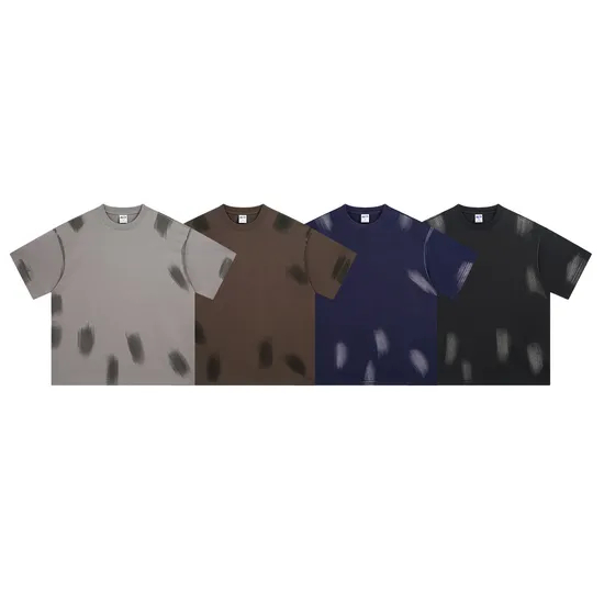 Blank Distressed Graffiti Cotton T-Shirt Accept Custom Design DTG Print for Global Bulk Buyers
