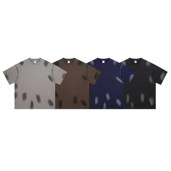 Blank Distressed Graffiti Cotton T-Shirt Accept Custom Design DTG Print for Global Bulk Buyers