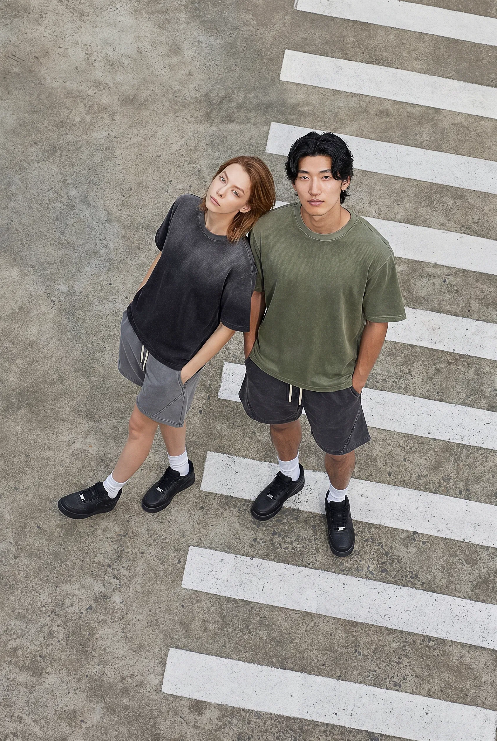 Retro Gradient Cotton T-Shirt Allows Batch Custom Logo Embroidery and DTG Service