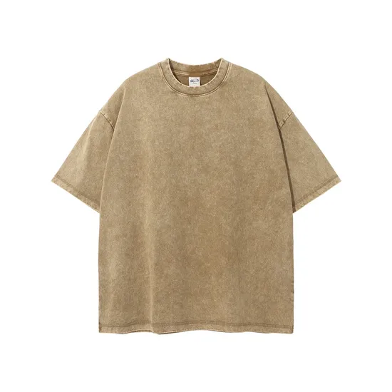 Breathable Thick Pure Cotton Vintage Washed Top Make Custom Brand Logo DTG Embroidery Wholesale Service