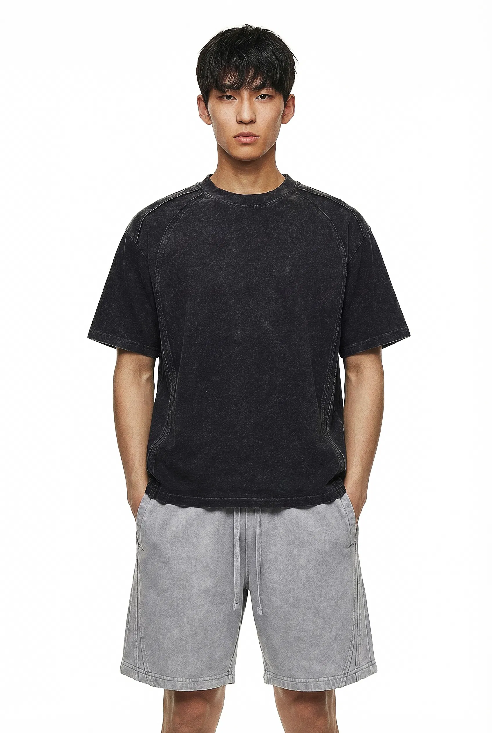 Premium Vintage Washed Cotton Blank Tee Fits Custom Embroidery and Direct-to-Garment Printing Process