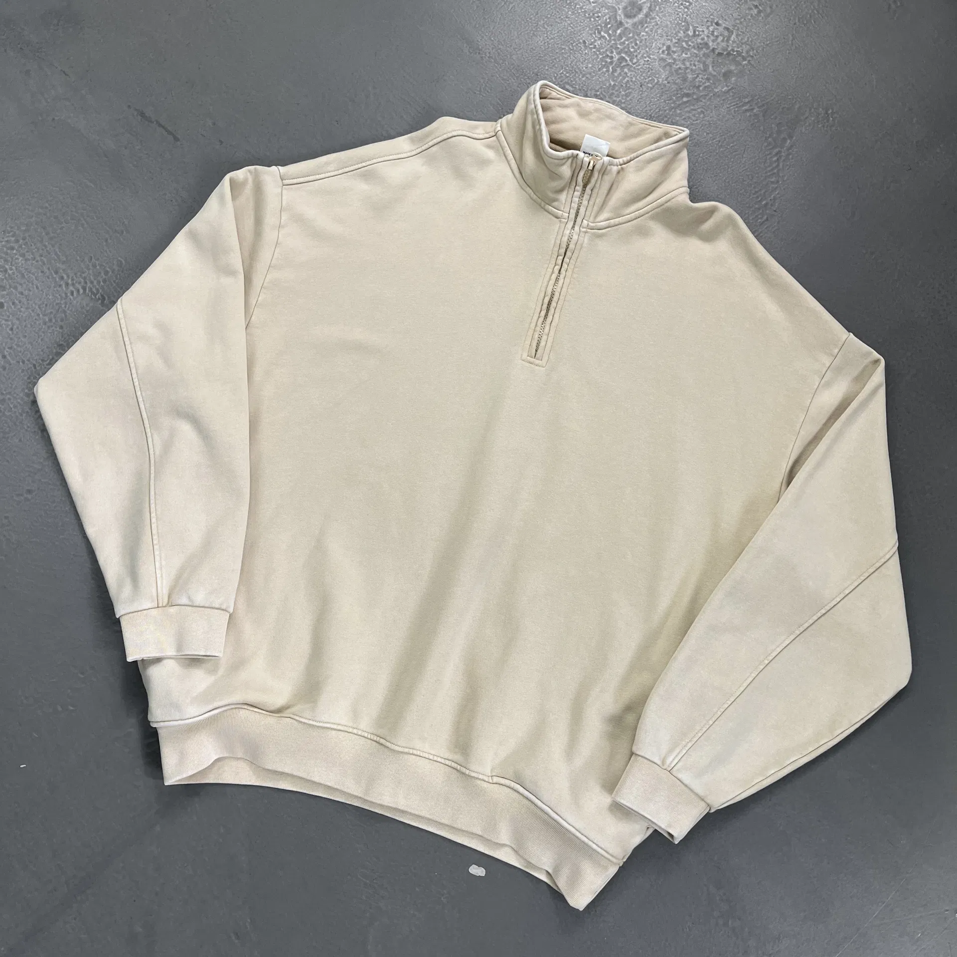 Quarter Zip Washed Cotton Sweatshirt Custom Logo Embroidery DTG Bulk Wholesale Service