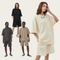 Blank Oversized Collar Split Hem T-Shirt Accept Custom Design DTG Print for Global Bulk Buyers
