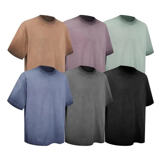 Streetwear Loose Cotton Tees Custom Graphic Embroidery DTG Bulk Stock Wholesale