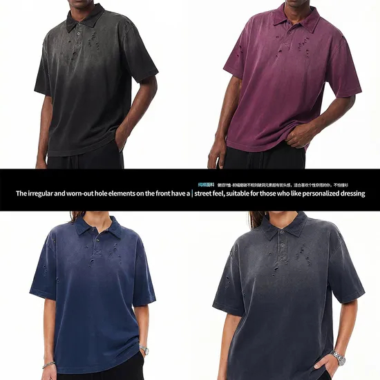 Classic Distressed American Street Polo Custom Graphic DTG Embroidery Apparel Bulk