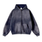 Fleece Lined Spray Wash Zip Hoodie Raw Edge Custom Logo Embroidery Bulk Wholesale Supply