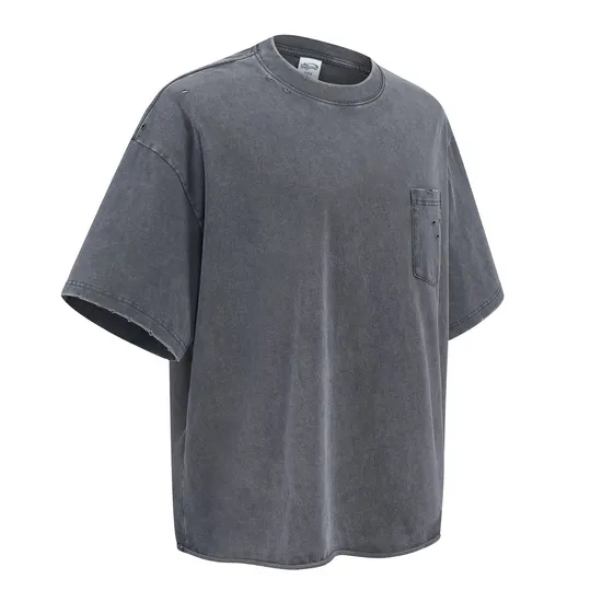 Premium Vintage Washed Cotton Blank Tee Fits Custom Embroidery and Direct-to-Garment Printing Process