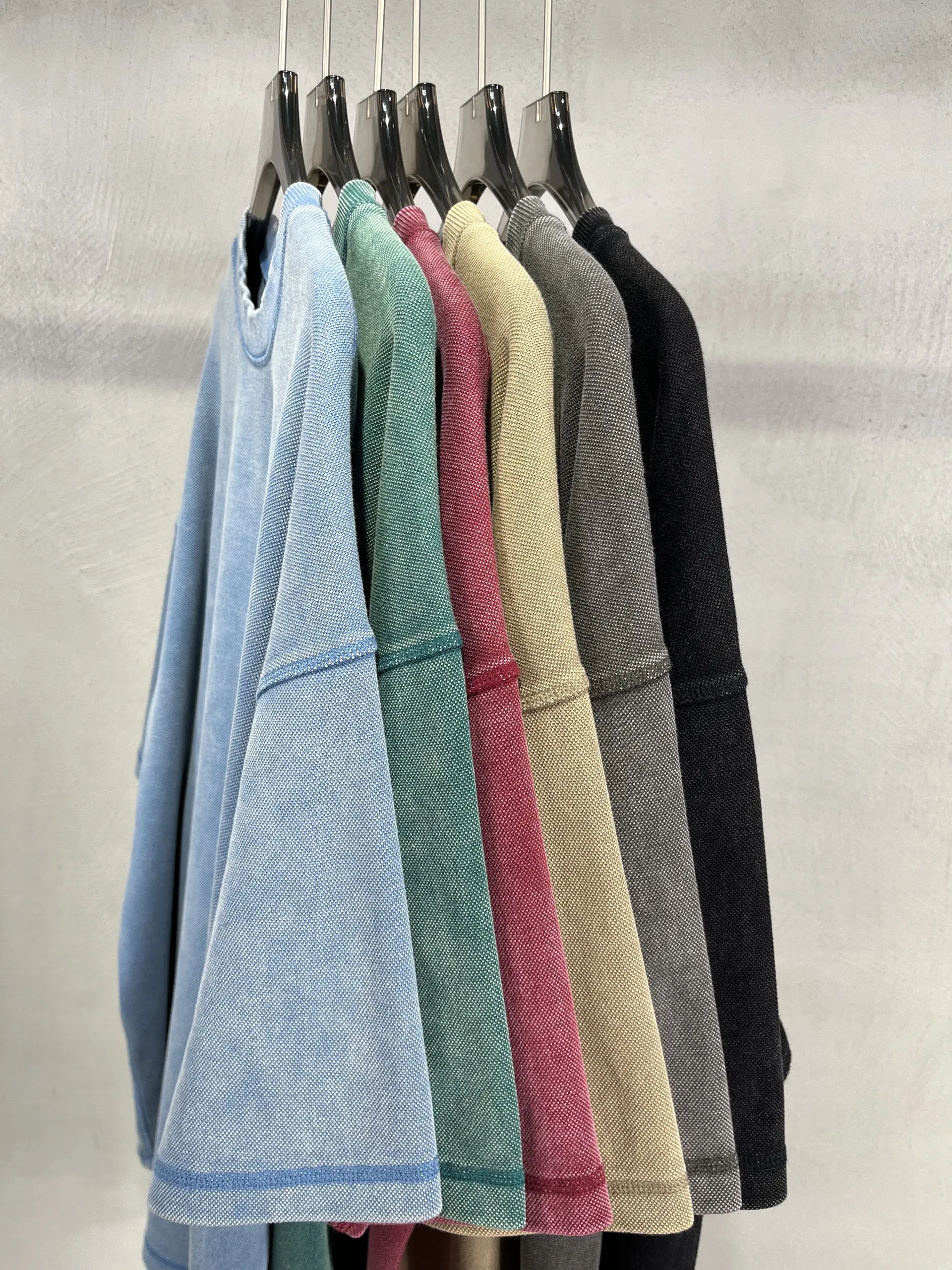 Pigment Washed Blank T-Shirt Supports Custom Logo Embroidery DTG Bulk Orders