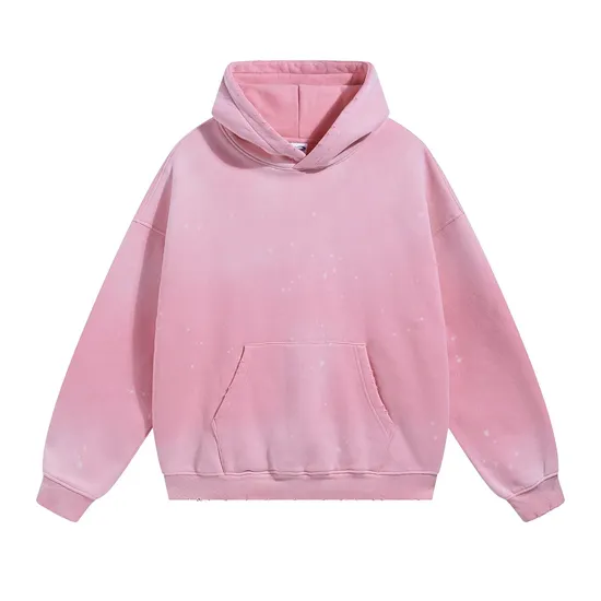 Spray & Splatter Washed Fleece Hoodie Custom Logo Embroidery Dtf Bulk Wholesale