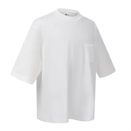 Retro Cotton Crew Neck Pocket T-Shirt Accepts DTG Print Personal Custom Graphic Design