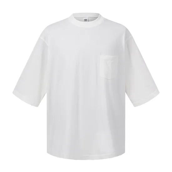 Breathable Pure Cotton Minimal Pocket T-Shirts Make Custom Brand Logo DTG Embroidery Wholesale Service