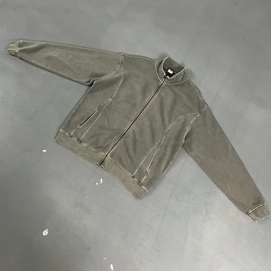 Heavy French Terry Full Zip Stand Top Accept Brand Logo for Large Volume Bulk Orders