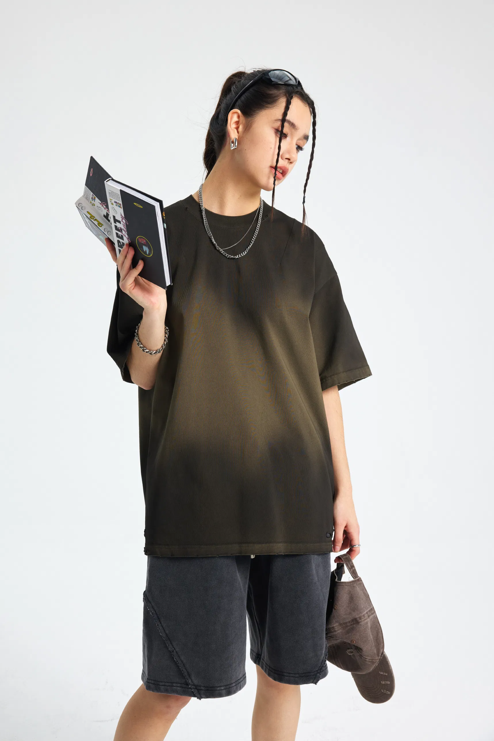 Vintage Ombre Cotton T-Shirt Accepts DTG Print Personal Custom Graphic Design