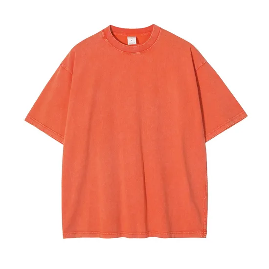 Blank Snow Washed Cotton Tee Offer Custom Logo DTG Embroidery Full Bulk Custom Service