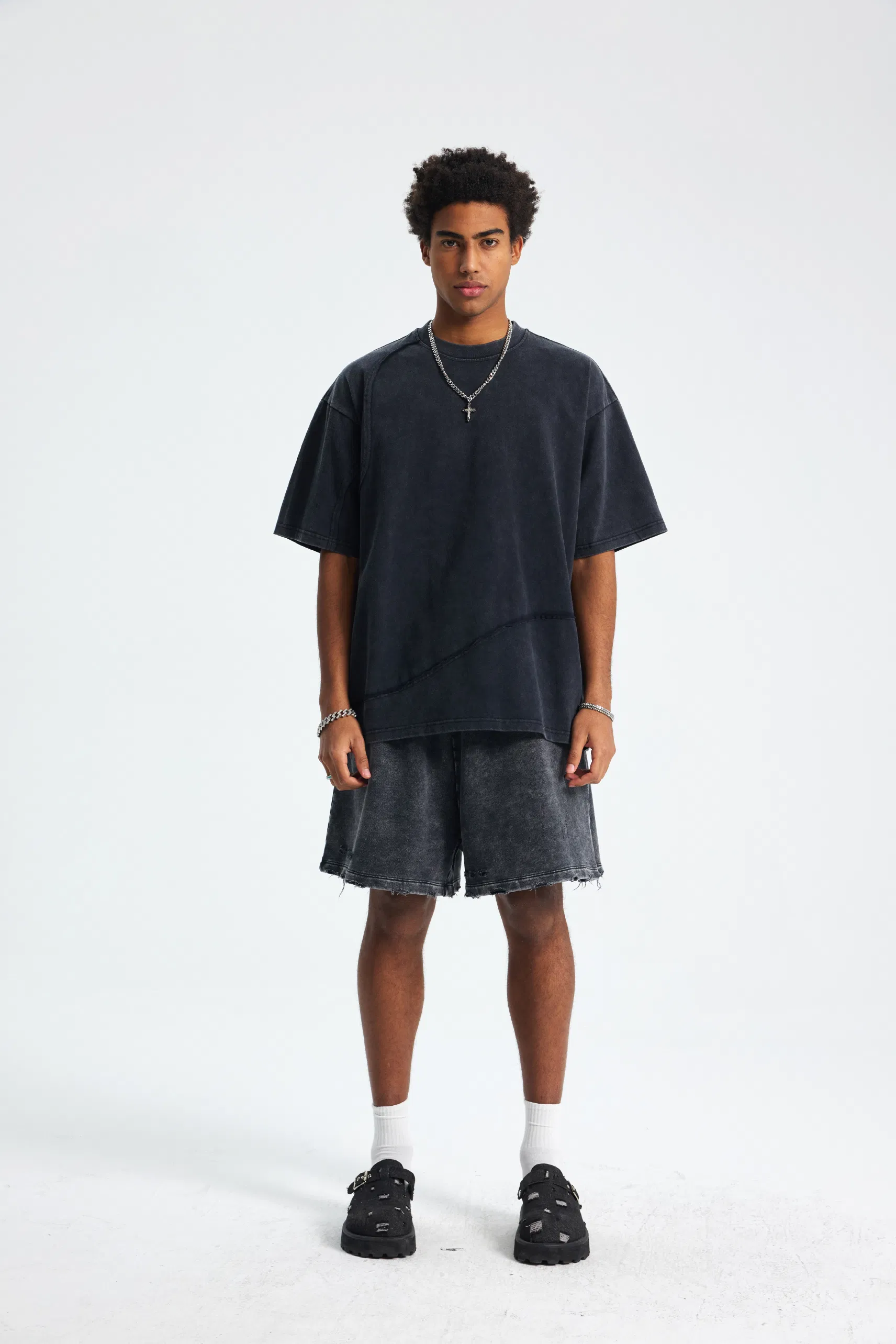 Oversized Cotton Blank T-Shirt Supports Custom Logo Embroidery DTG Printing Batch Custom