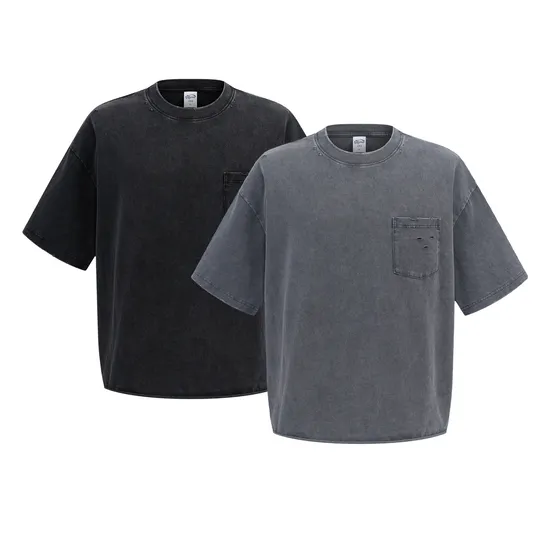 Vintage Blank Pocket T-Shirt Accepts Custom Design DTG Print for Global Bulk Clothing Buyers